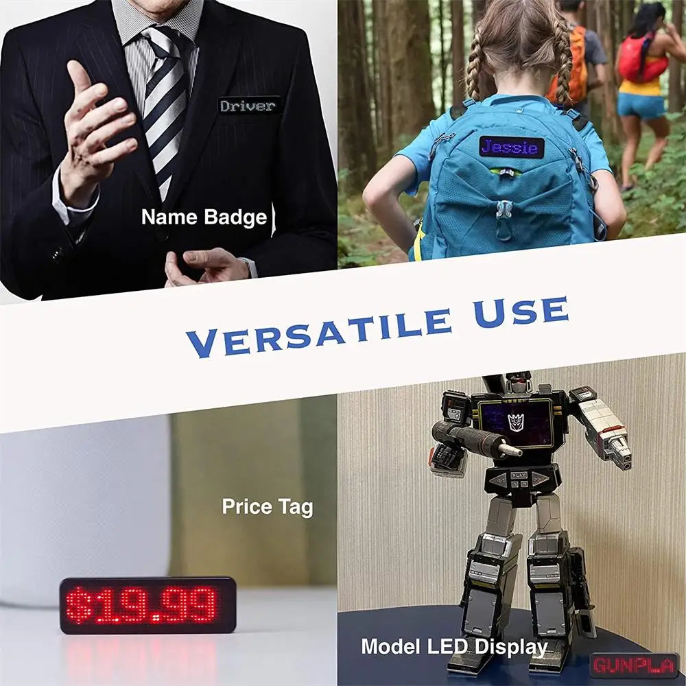 ComfyCar™ Rechargeable Programmable Bluetooth LED Badge