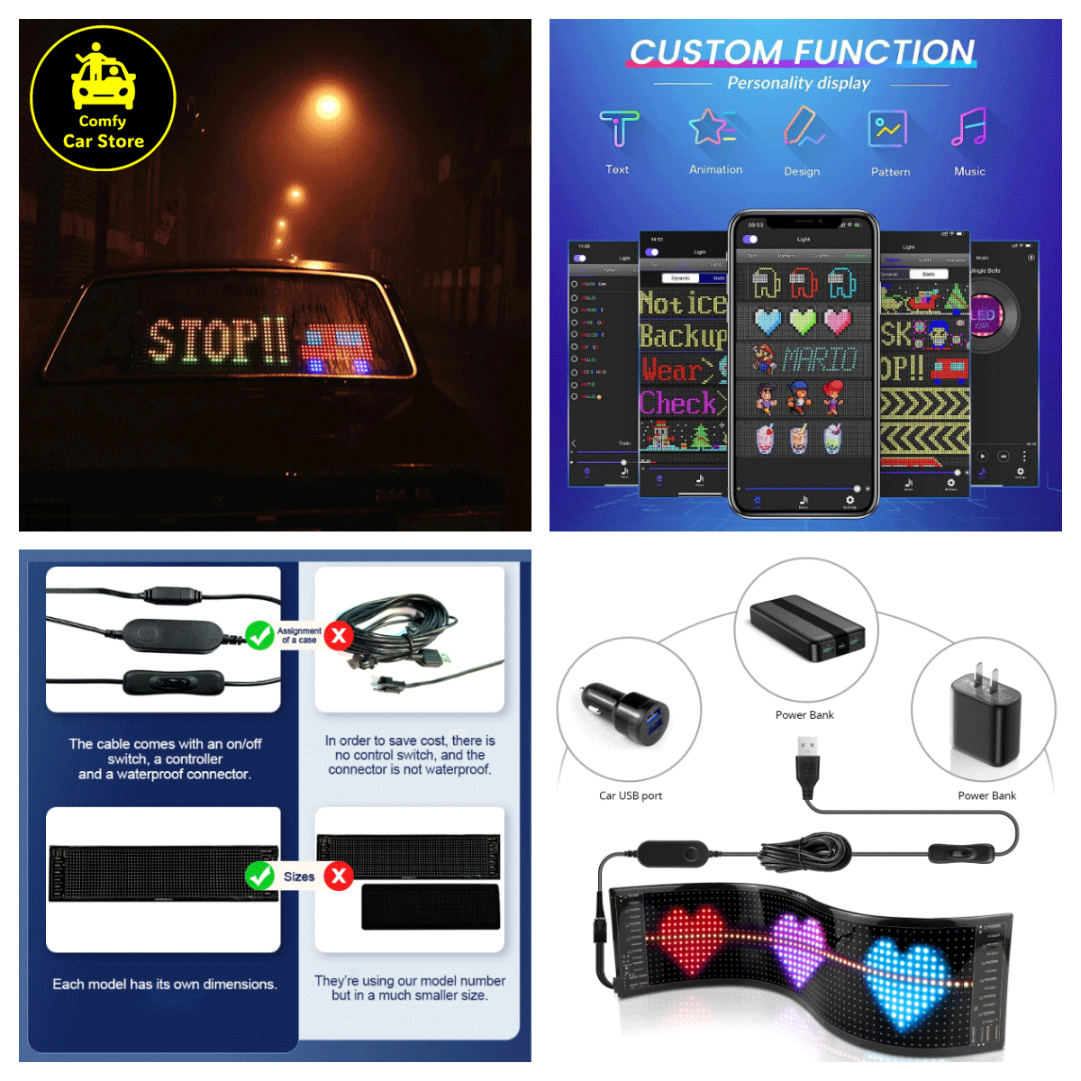 ComfyCar™ RGB LED Pixels Matrix Panel