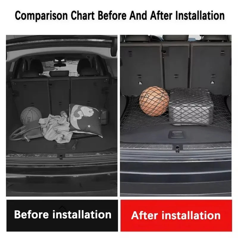 Car Trunk Net For Toyota RAV4 XA50 2019-2024 2020 2021 2022 Boot Luggage Mesh Nylon Bag Storage Rear Back Cargo Car Accessories
