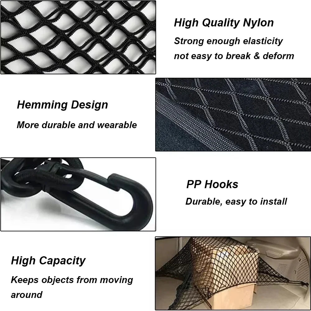 Car Trunk Net For Toyota RAV4 XA50 2019-2024 2020 2021 2022 Boot Luggage Mesh Nylon Bag Storage Rear Back Cargo Car Accessories