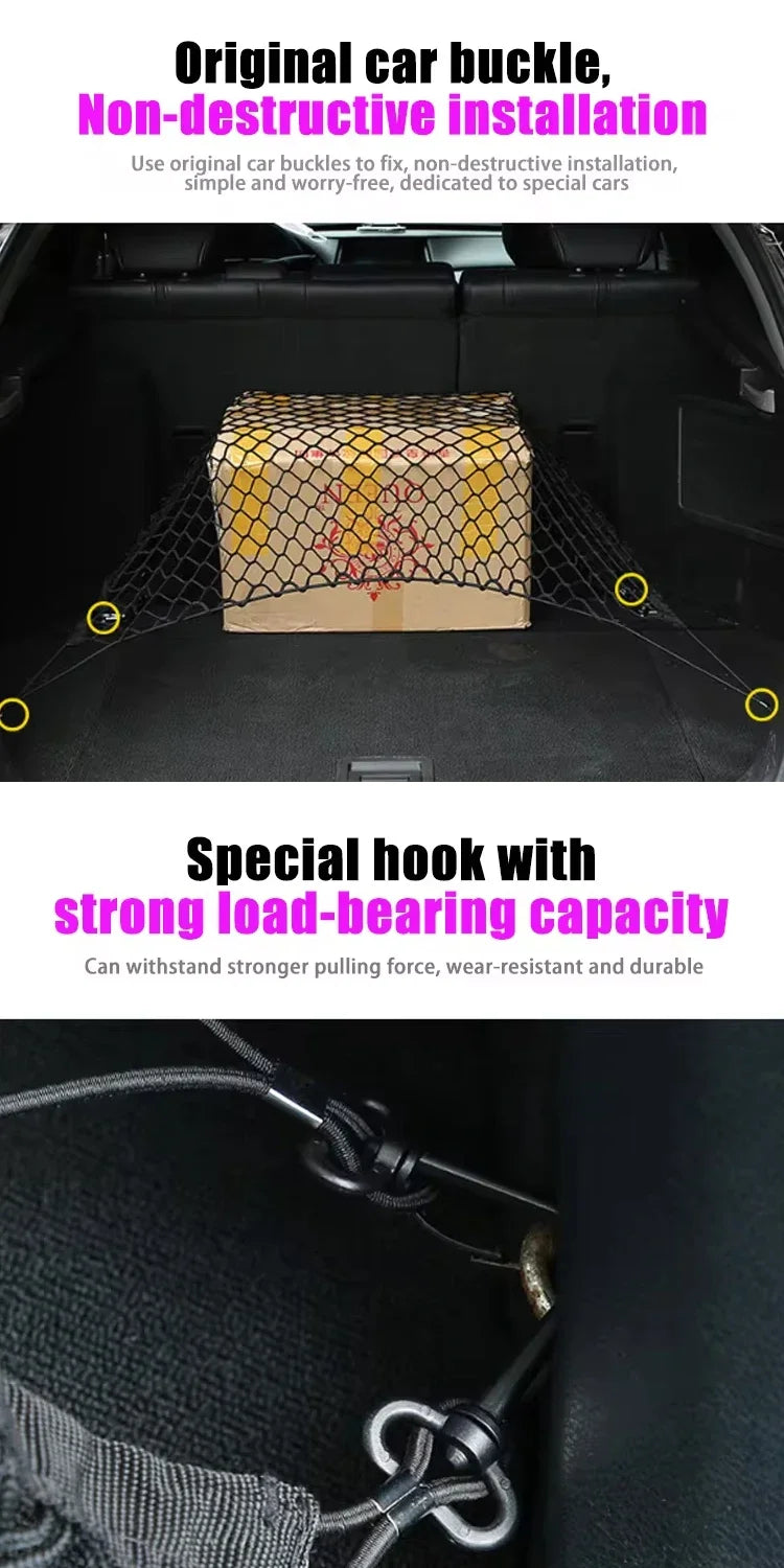 Car Trunk Net For Toyota RAV4 XA50 2019-2024 2020 2021 2022 Boot Luggage Mesh Nylon Bag Storage Rear Back Cargo Car Accessories