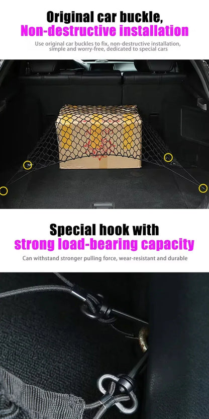 Car Trunk Net For Toyota RAV4 XA50 2019-2024 2020 2021 2022 Boot Luggage Mesh Nylon Bag Storage Rear Back Cargo Car Accessories
